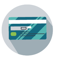 Gtsphic illustration of a debit card